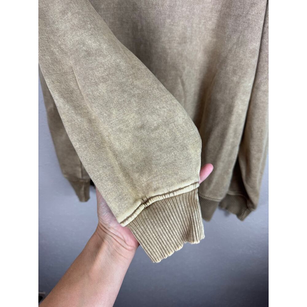 Zenana Brown White Washed Crewneck Womens Size L/XL - Picture 2 of 7